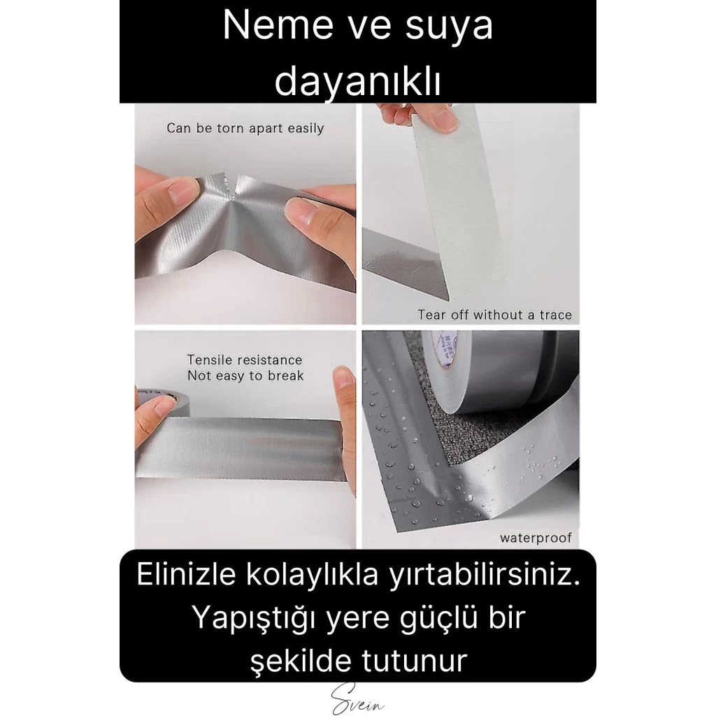 Çok Amaçlı Su Geçirmez Sızdırmaz Dayanıklı İzolasyon Gri Tamir Bandı 48 Mm 10 Mt 1 Adet