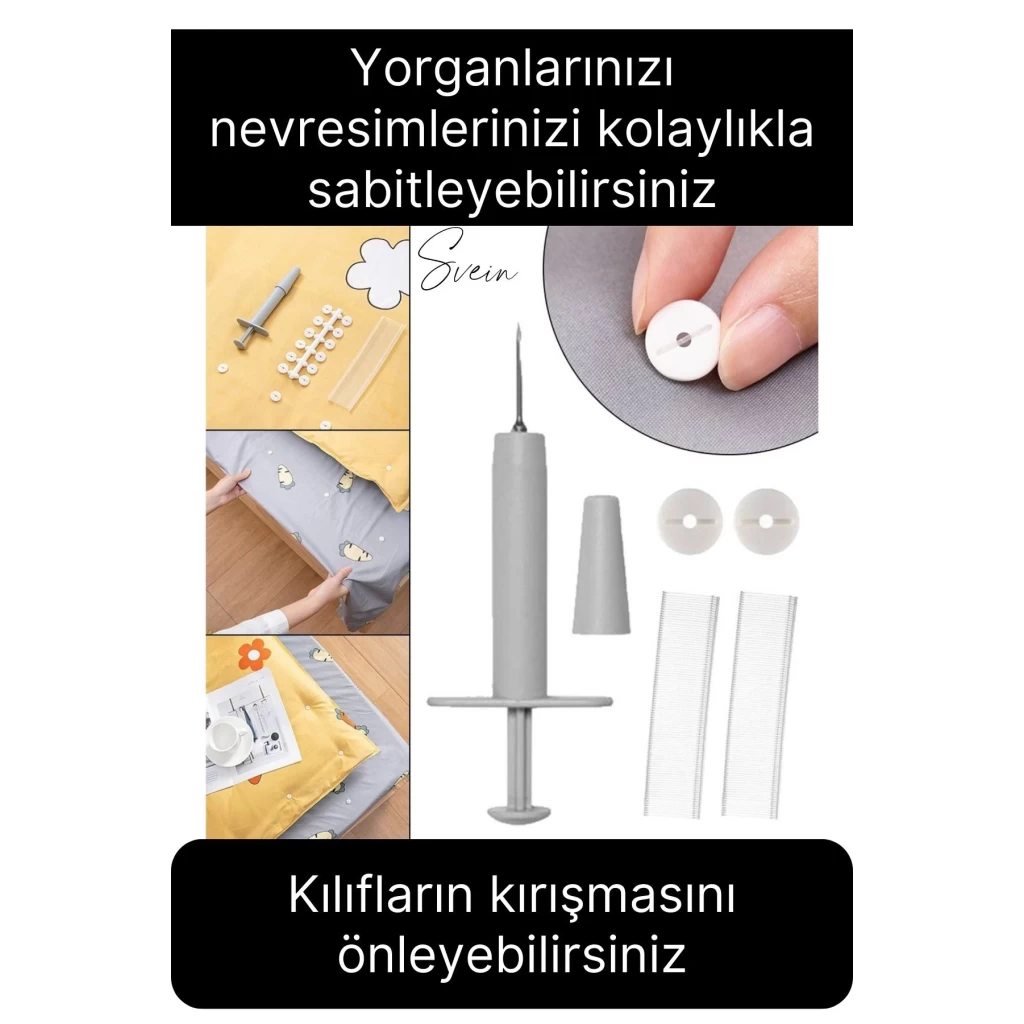 Pratik Yorgan ve Nevresim Kılıfı Sabitleme Aparatı Tutucu İğnesi Yastık Yatak Örtüsü Klipsi Seti