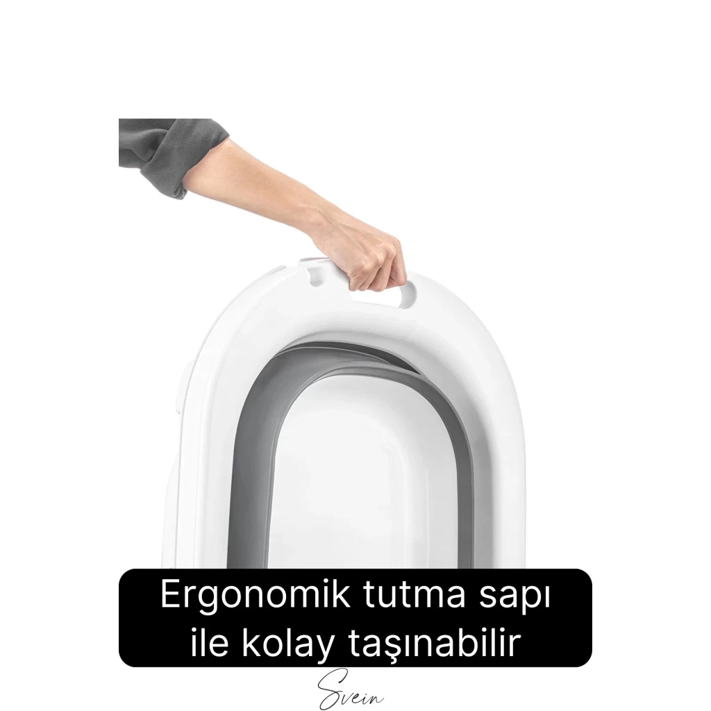 Premium Pratik Katlanır Yer Kaplamaz Ayaklı Bebek Yıkama Banyo Küvet Duş Kova Maşrapa Koçero Seti