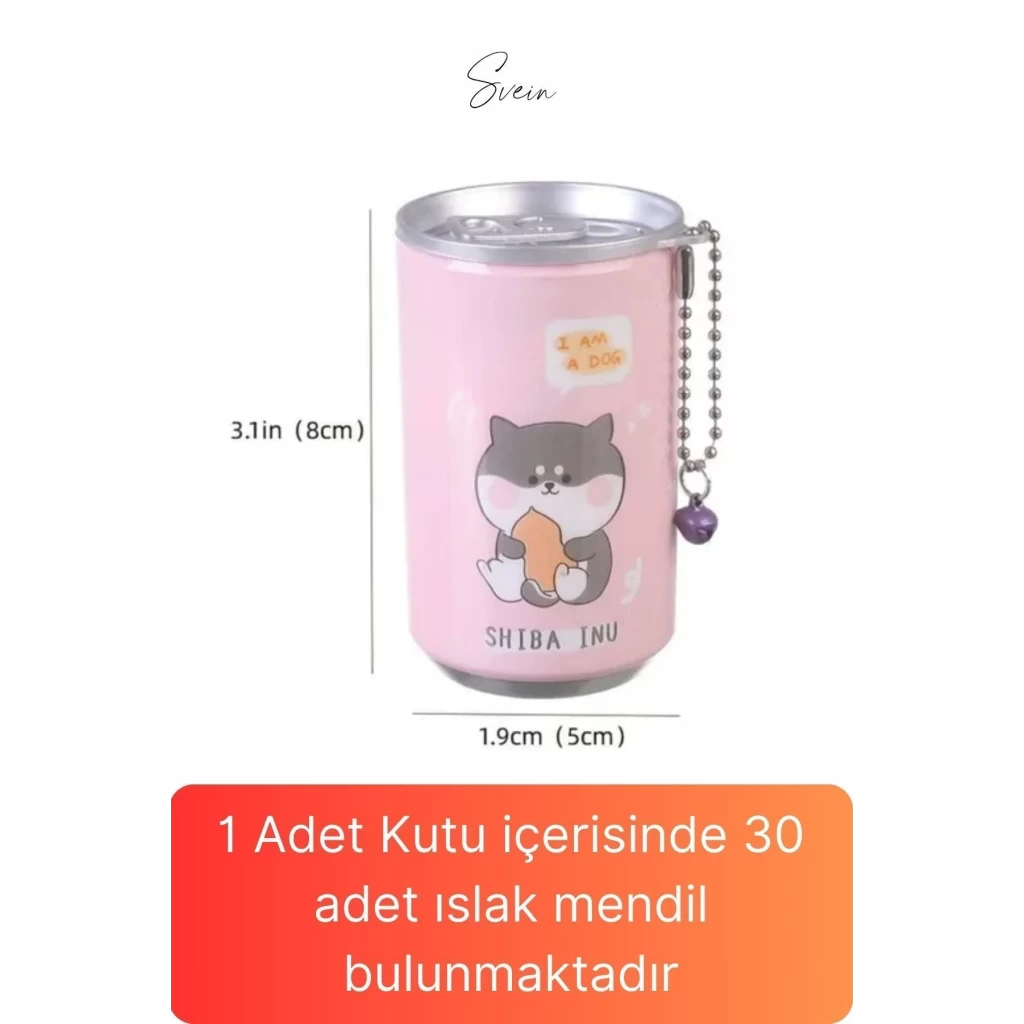 4lü Fenomen Sevimli Teneke Kutu Görünümlü Islak Mendil Saklama Kutusu Kabı Anahtarlık Çanta Süsü