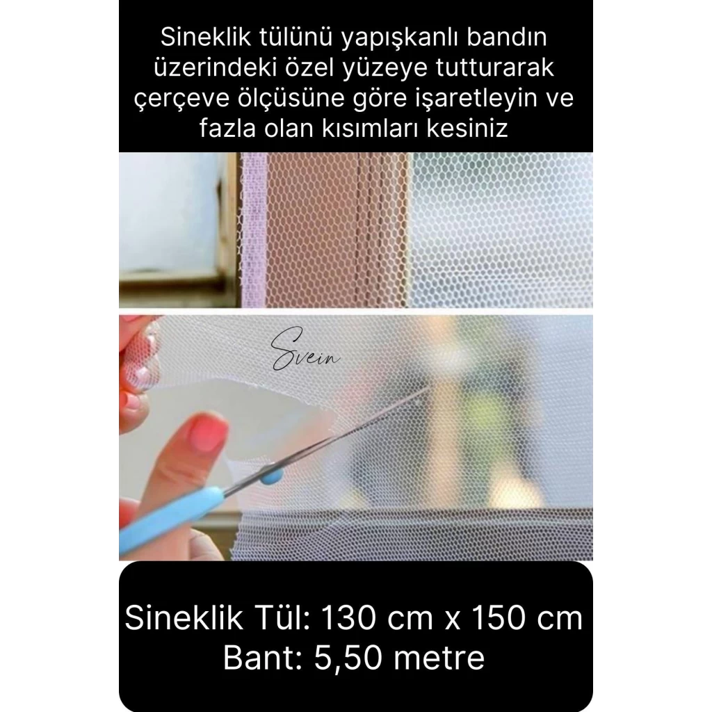 10 Adet Pratik Cam Pencere Kapı Uyumlu Çift Kanat Yırtılmaz Dayanıklı Kendinden Yapışkanlı Sineklik