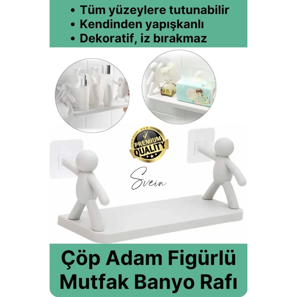 Sevimli İnsan Motifli Banyo Mutfak Ofis Baharat Raf Modern Organizer Düzenleyici Çöp Adam Çok Amaçlı