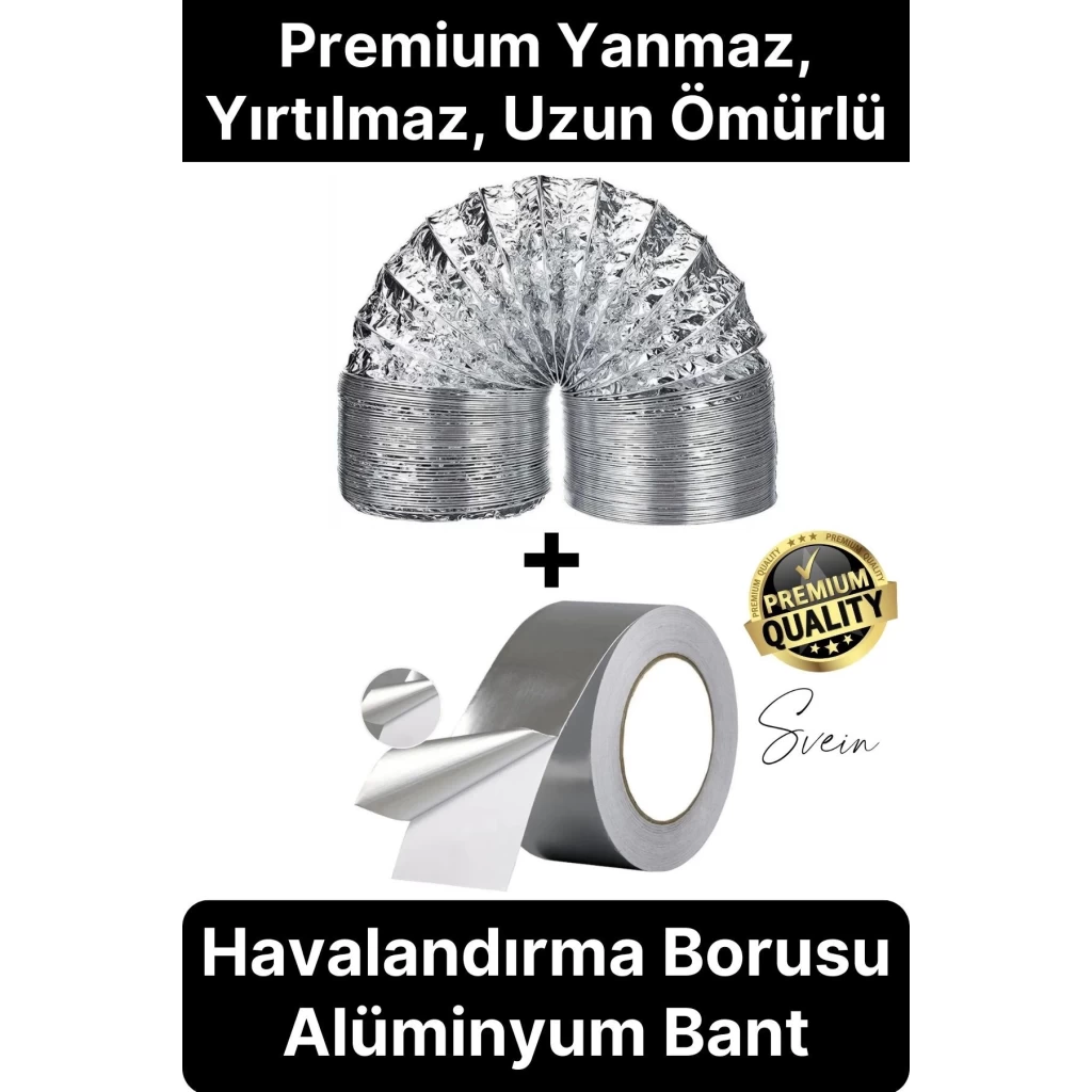 2li Premium Yırtılmaz Kopmaz Ankastre Aspiratör Davlumbaz Havalandırma Borusu Alüminyum Folyo Bant