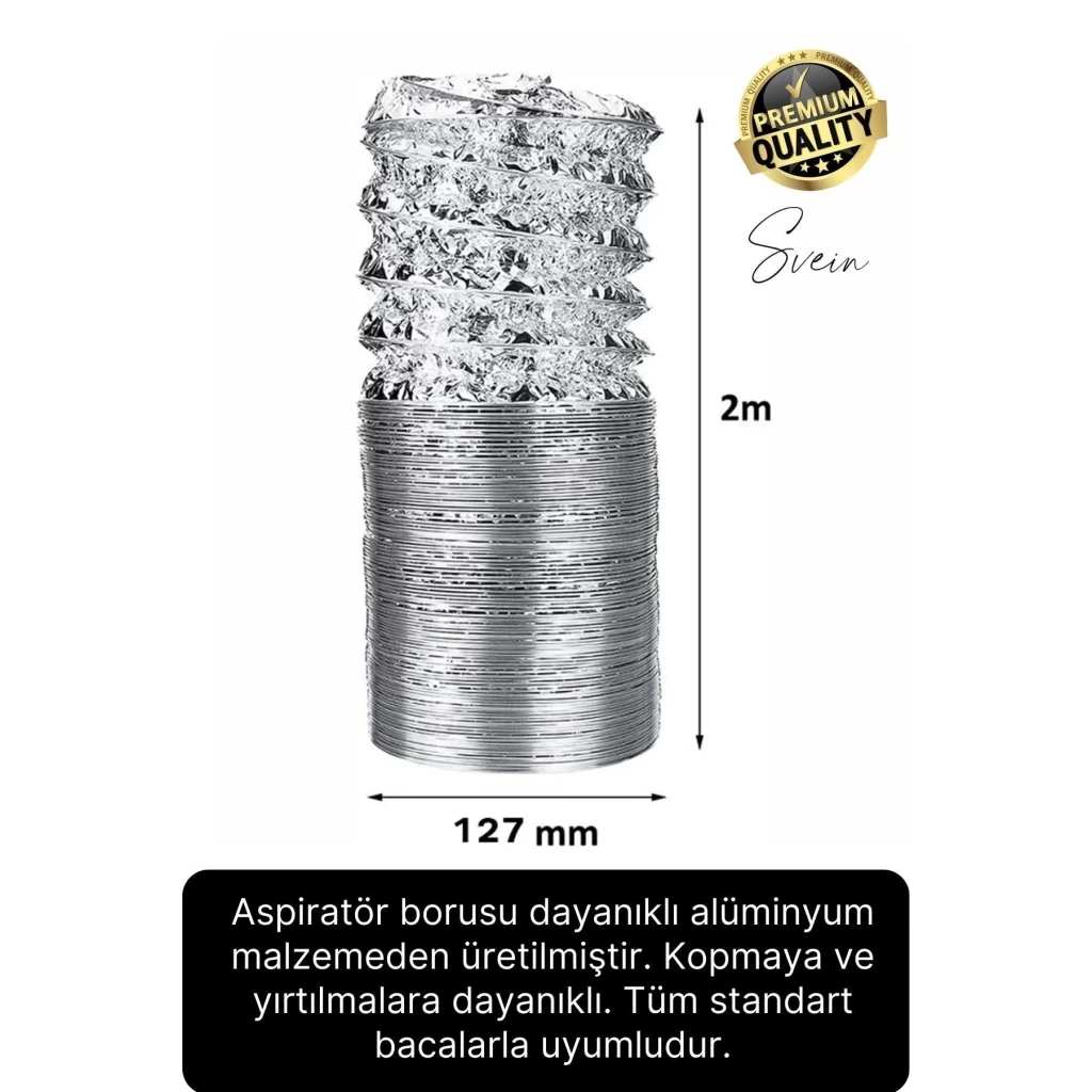 2li Premium Yırtılmaz Kopmaz Ankastre Aspiratör Davlumbaz Havalandırma Borusu Alüminyum Folyo Bant