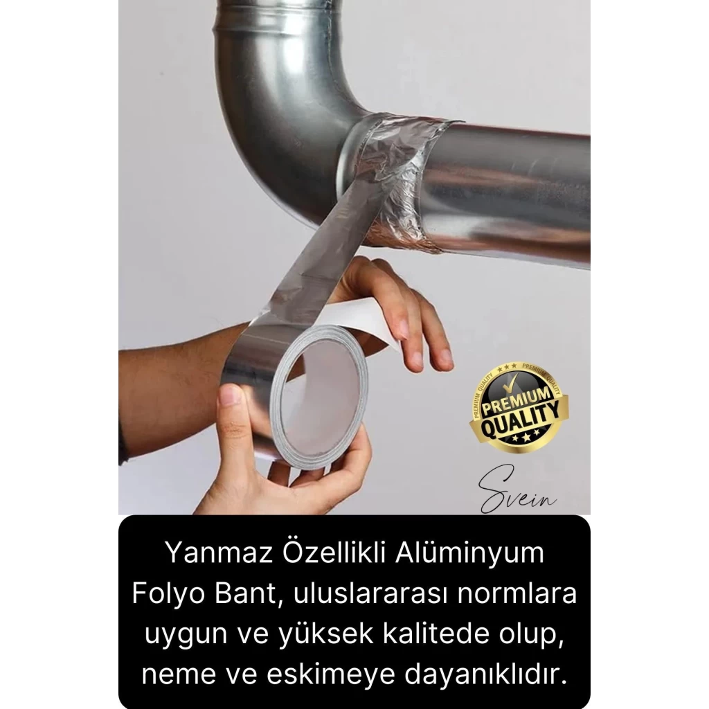 2li Premium Yırtılmaz Kopmaz Ankastre Aspiratör Davlumbaz Havalandırma Borusu Alüminyum Folyo Bant