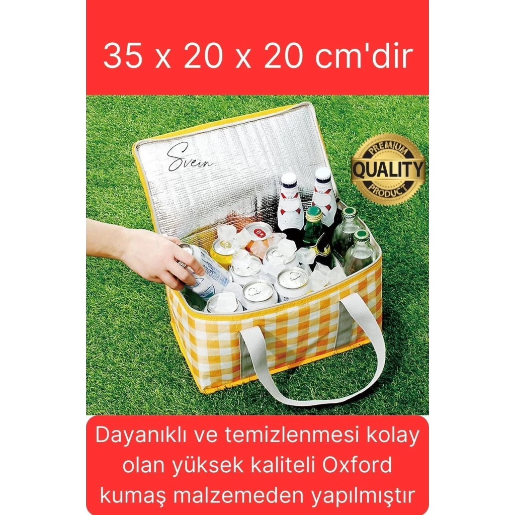 Premium Soğuk Sıcak Termal Piknik Kamp Çantası Yemek Taşıma Yalıtımlı Piknik Termos Buz Aküsü Hediye