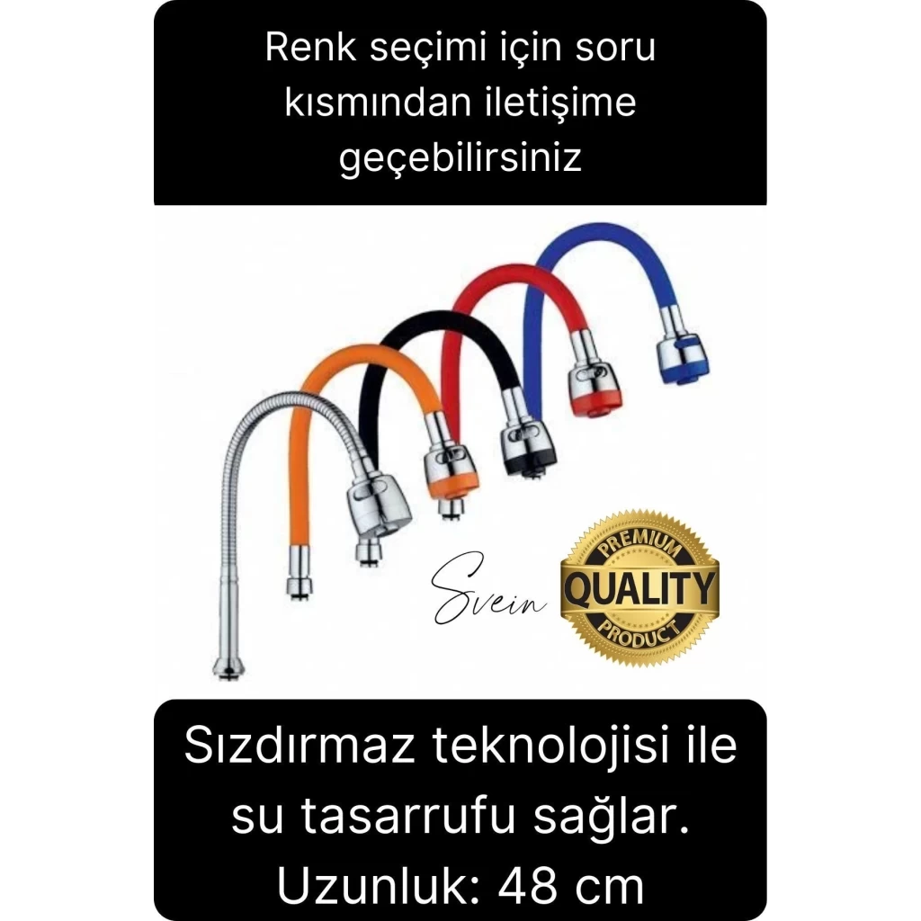 Premium Esnek Spiralli Akrobat Fonksiyonel Batarya Lavabo Musluk Borusu Evye Ayarlanabilir Kademeli