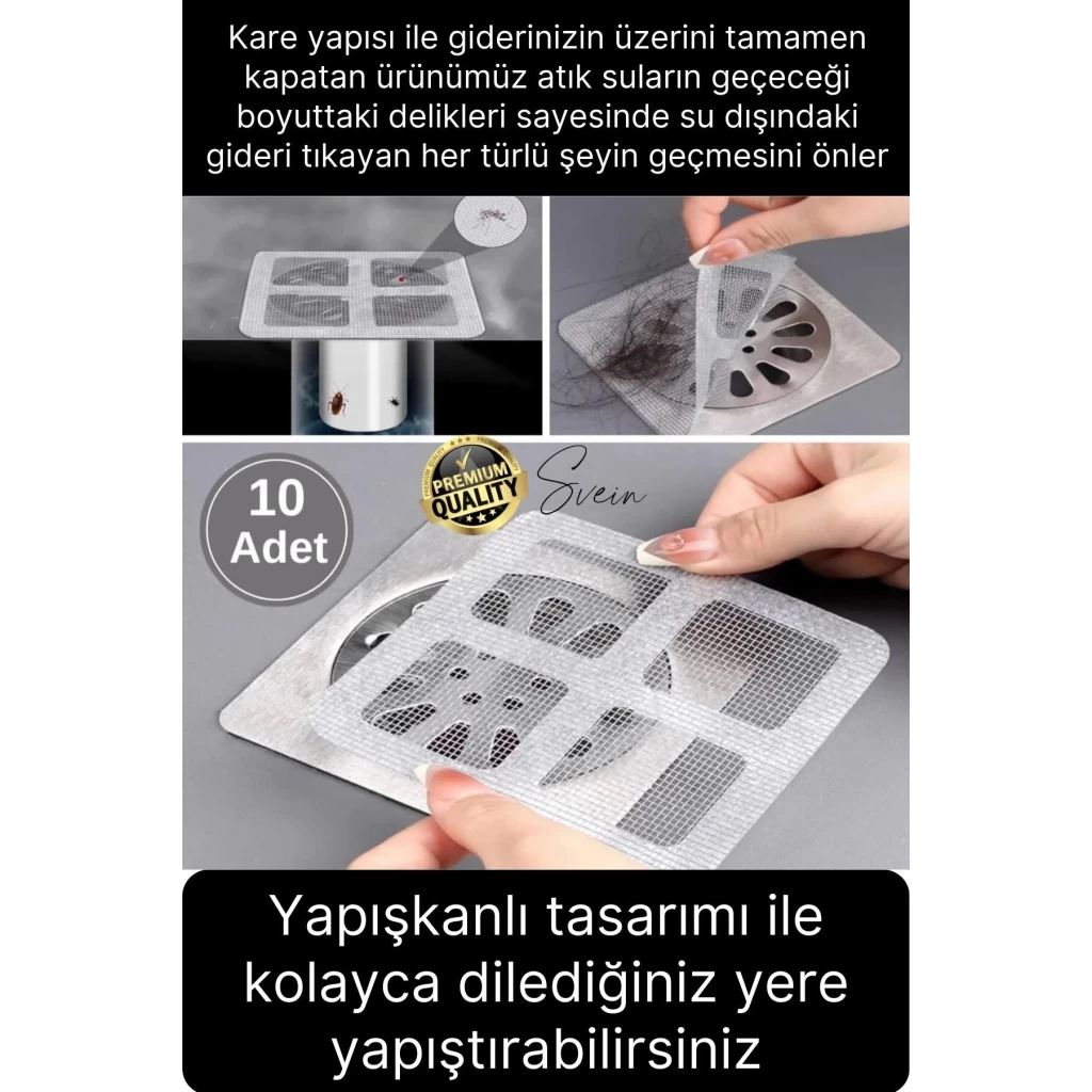 5 Adet Kullan At Yapışkanlı Banyo Duş Gider Süzgeci Saç Küvet Drenajı Tahliye Kapağı Tıkanıklık