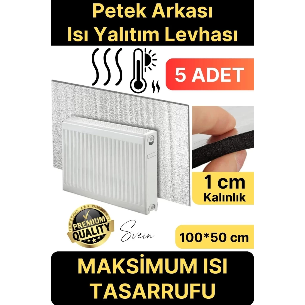 5 Adet Petek Arkası 1 Cm Isı Yalıtım Levhası Radyatör Izolasyon Kalorifer Ev Ofis Tasarruf Arkalığı