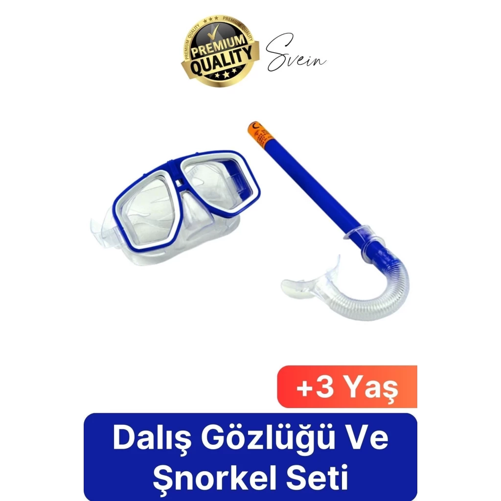 Premium Çocuk Dalış Gözlüğü Ve Şnorkel Set Vakumlu Ayarlanabilir Güvenli Su Sızdırmaz Deniz Havuz