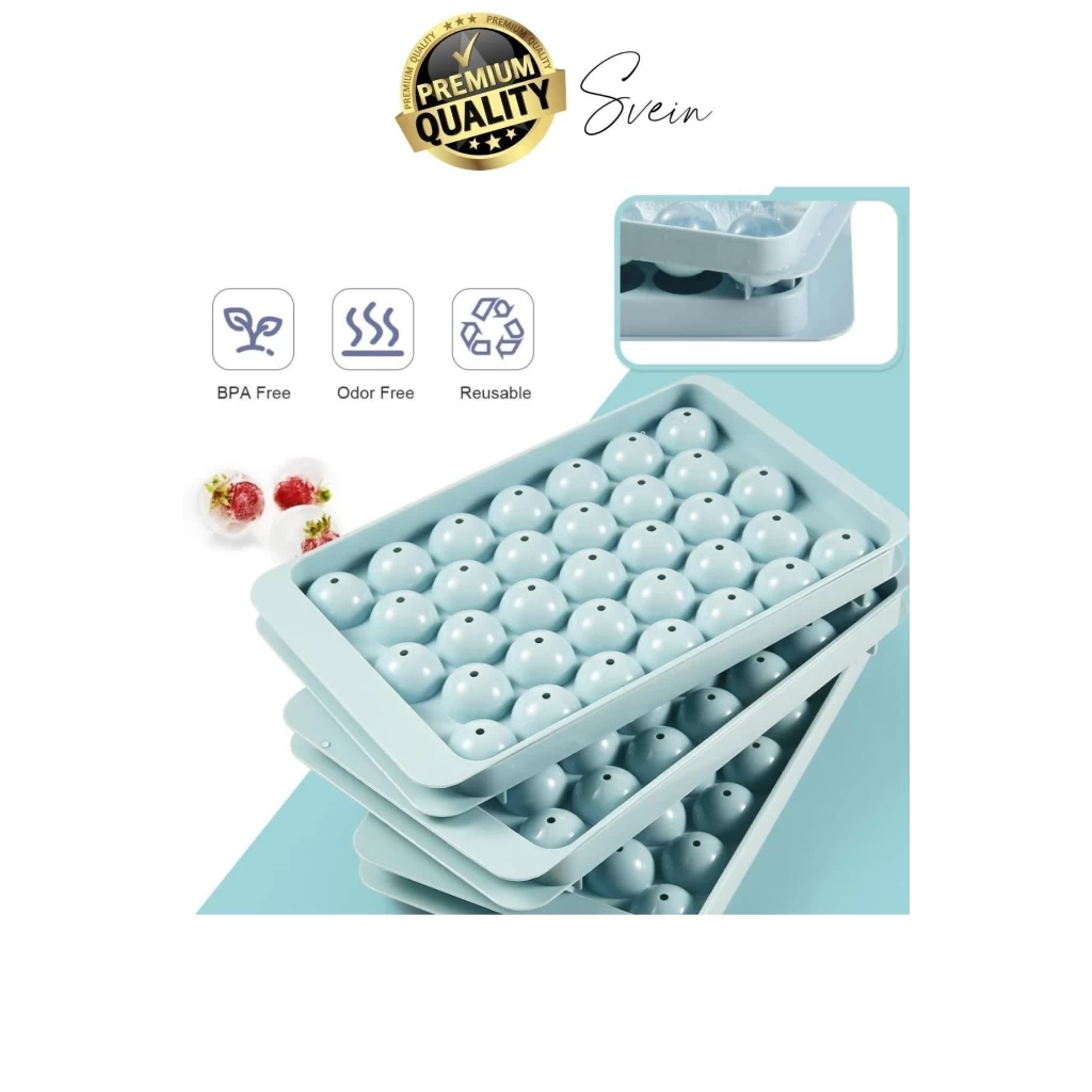Premium Küre Buz Kalıbı Kapaklı 33 Hazneli Yuvarlak Sağlıklı Kokteyl Sunum Şekilli Soğuk Su İçecek