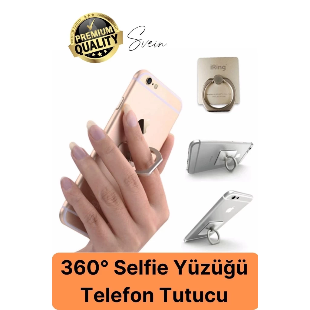 Pratik Parmak Selife Yüzük 360 Derece Dönen Cep Telefonu Tutucu Soket Yuvarlak Standı Aksesuar