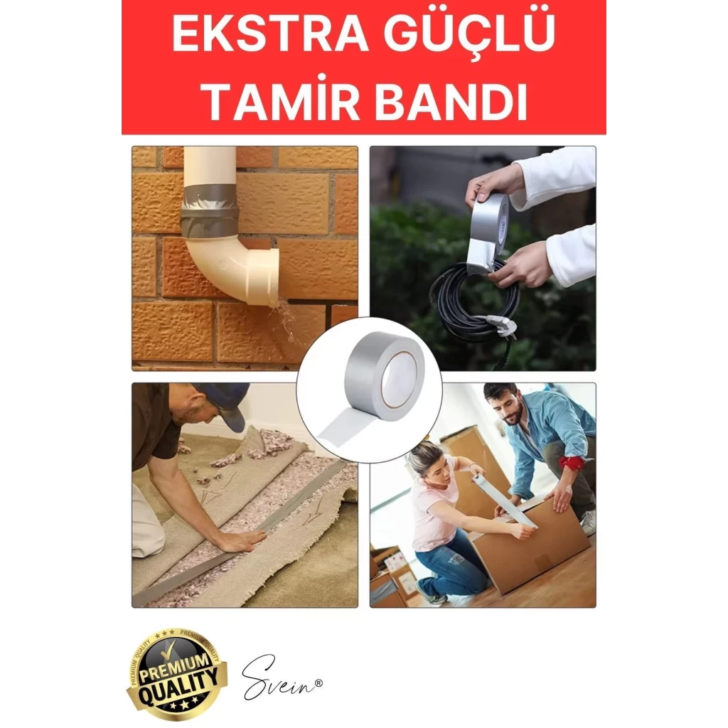 3 Adet 10 Mt Gri Lifli Tamir Takviye Onarım Bandı Su Geçirmez Sızdırmaz Kuvvetli Dayanıklı Çatlak