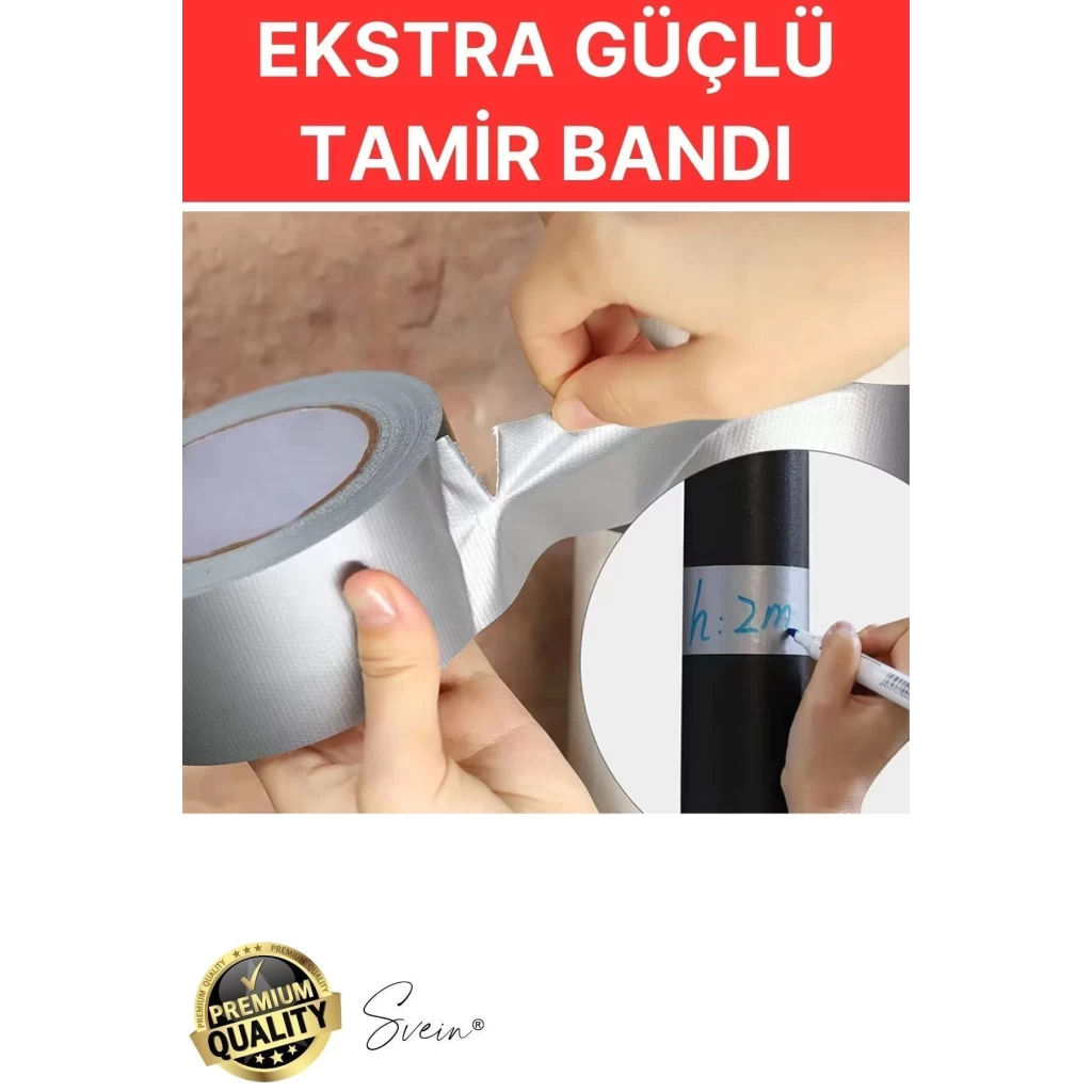 5 Adet 10 Mt Gri Lifli Tamir Takviye Onarım Bandı Su Geçirmez Sızdırmaz Kuvvetli Dayanıklı Çatlak