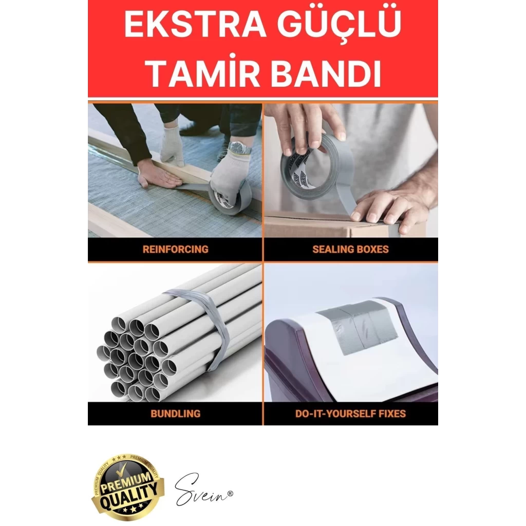 30 Adet 10 Mt Gri Lifli Tamir Takviye Onarım Bandı Su Geçirmez Sızdırmaz Kuvvetli Dayanıklı Çatlak