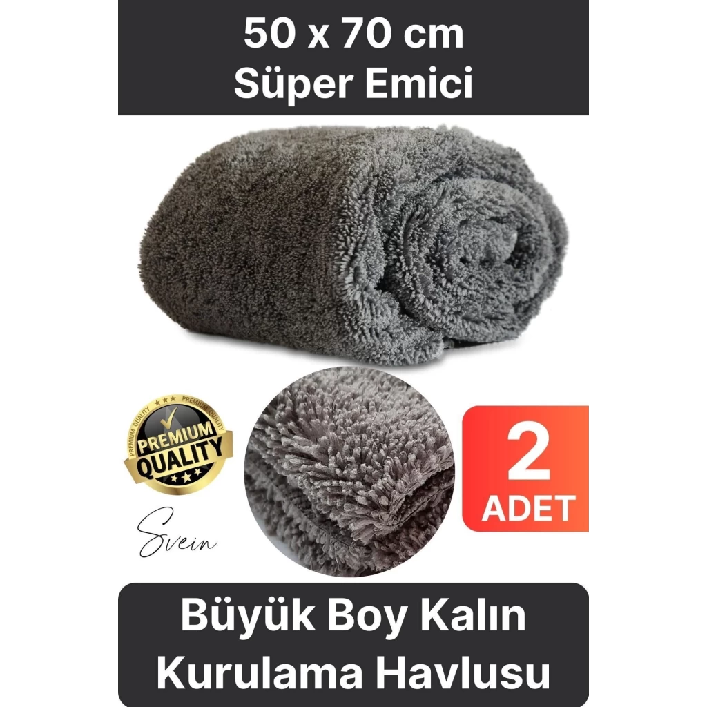 2 Adet Süper Emici Tüm Cam Yüzeylere Uygun Oto Yıkama Mikrofiber Havlu Temizleme Kurutma Bezi