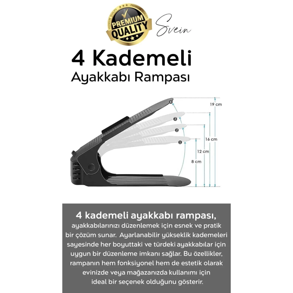 Ayakkabı Rampası İstifleyici Dolap İçi Depolama Organizer Koruyucu Katlı Düzenleyici Ayarlanabilir