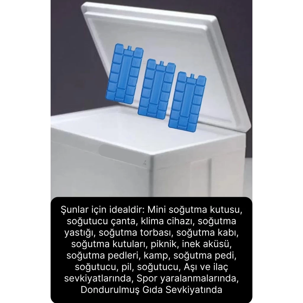 10 Adet Buz Aküsü 12 Saat Termal Soğutma Kamp Piknik Seyahat Yiyecek İçecek Çanta Soğuk Kutusu