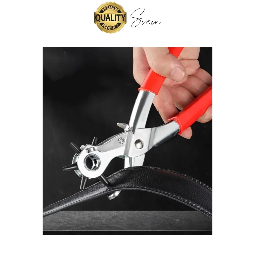 6 Uçlu Kemer ve Deri Delme Delici Aleti Ergonomik Saplı Metal Çelik Delgeç Hızlı Pratik Kolay Zımba