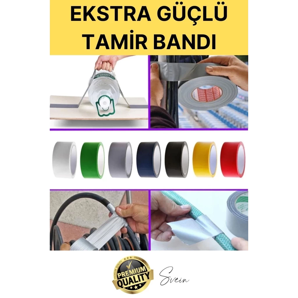 1 Adet 10 mt Sarı Tamir Takviye Kapatıcı Güçlü Onarım Bandı Su Geçirmez Sızdırmaz Dayanım Çatlak