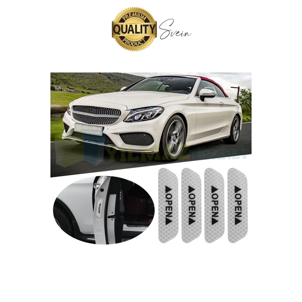Oto Sticker Yan Kapı İkaz Open Reflektörlü Yapıştırma Oto Aksesuar Binek Ticari İz Bırakmaz