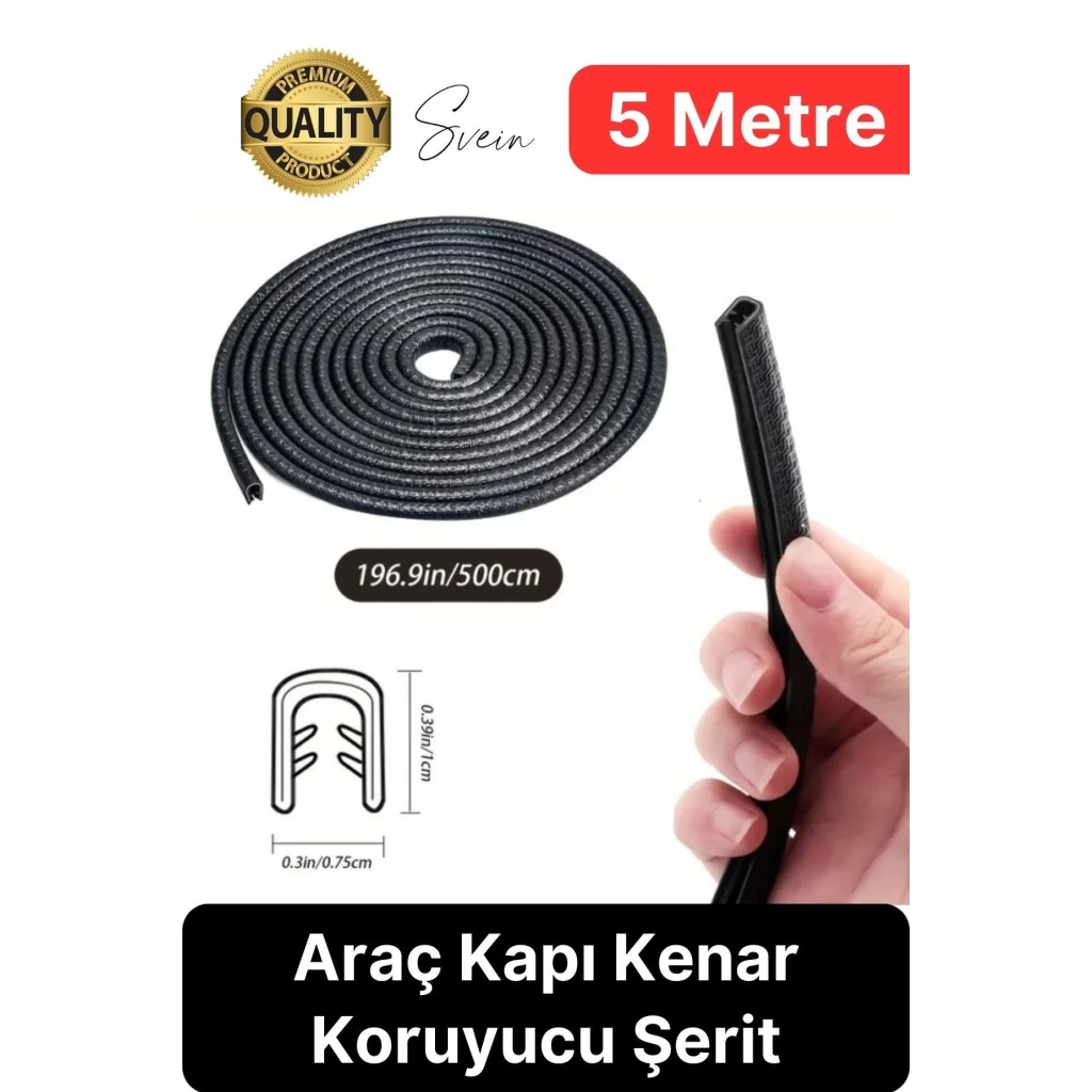 5 Metre Araç Kapı Kenar Koruyucu Şerit Oto Araba Pratik Yapışkanlı Koruma Şeridi Otomobil Contası