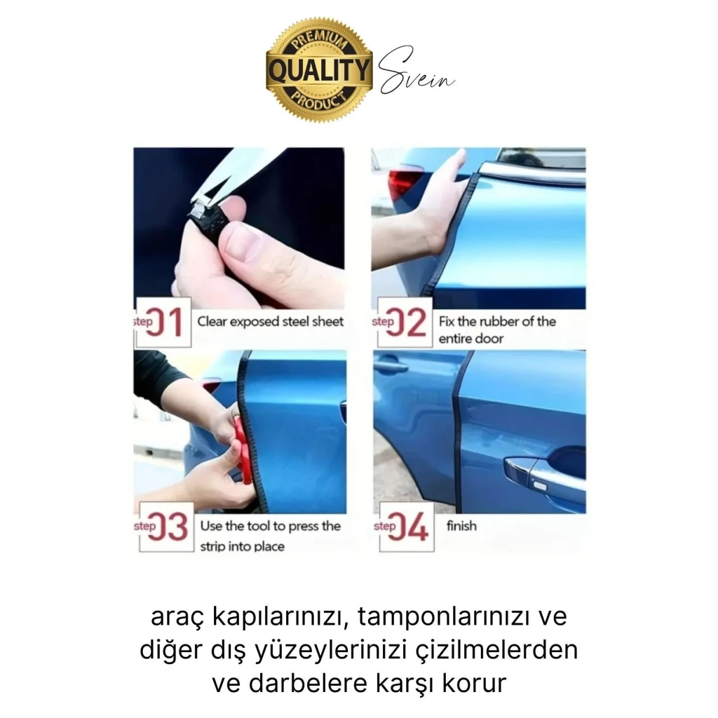 5 Metre Araç Kapı Kenar Koruyucu Şerit Oto Araba Pratik Yapışkanlı Koruma Şeridi Otomobil Contası