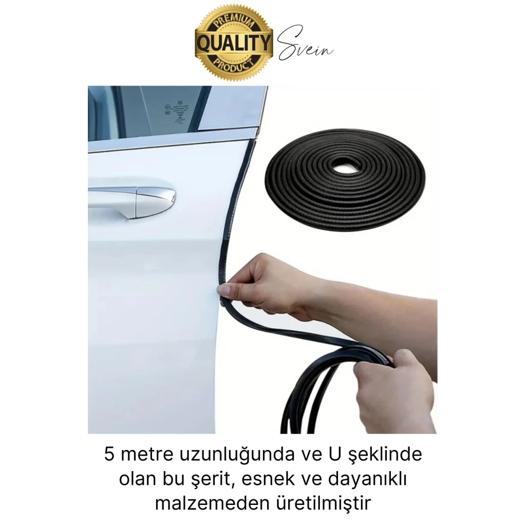 5 Metre Araç Kapı Kenar Koruyucu Şerit Oto Araba Pratik Yapışkanlı Koruma Şeridi Otomobil Contası