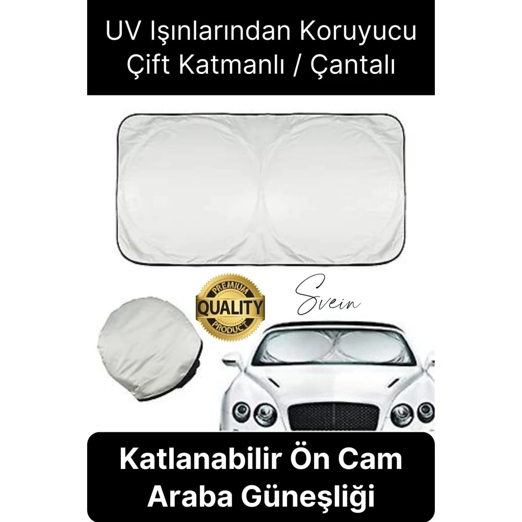 Katlanabilir Ön Cam Araba Güneşliği UV Işık Engelleyici Isı Koruması Perde Çantalı Koruma Gölgelik