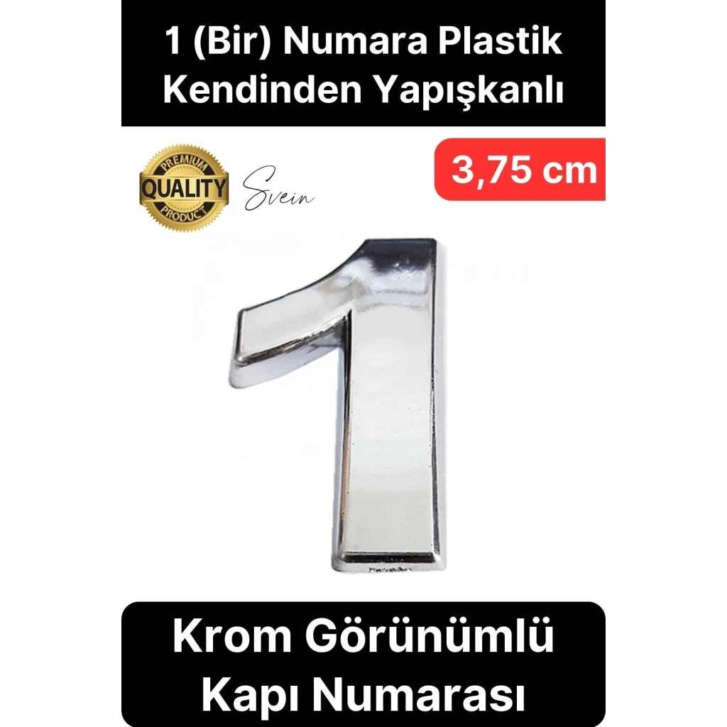 No 1 Kapı Numarası Kendinden Yapışkanlı Masa Dolap Plastik Ev Posta Kutusu Dış Mekan Daire 3,75 cm
