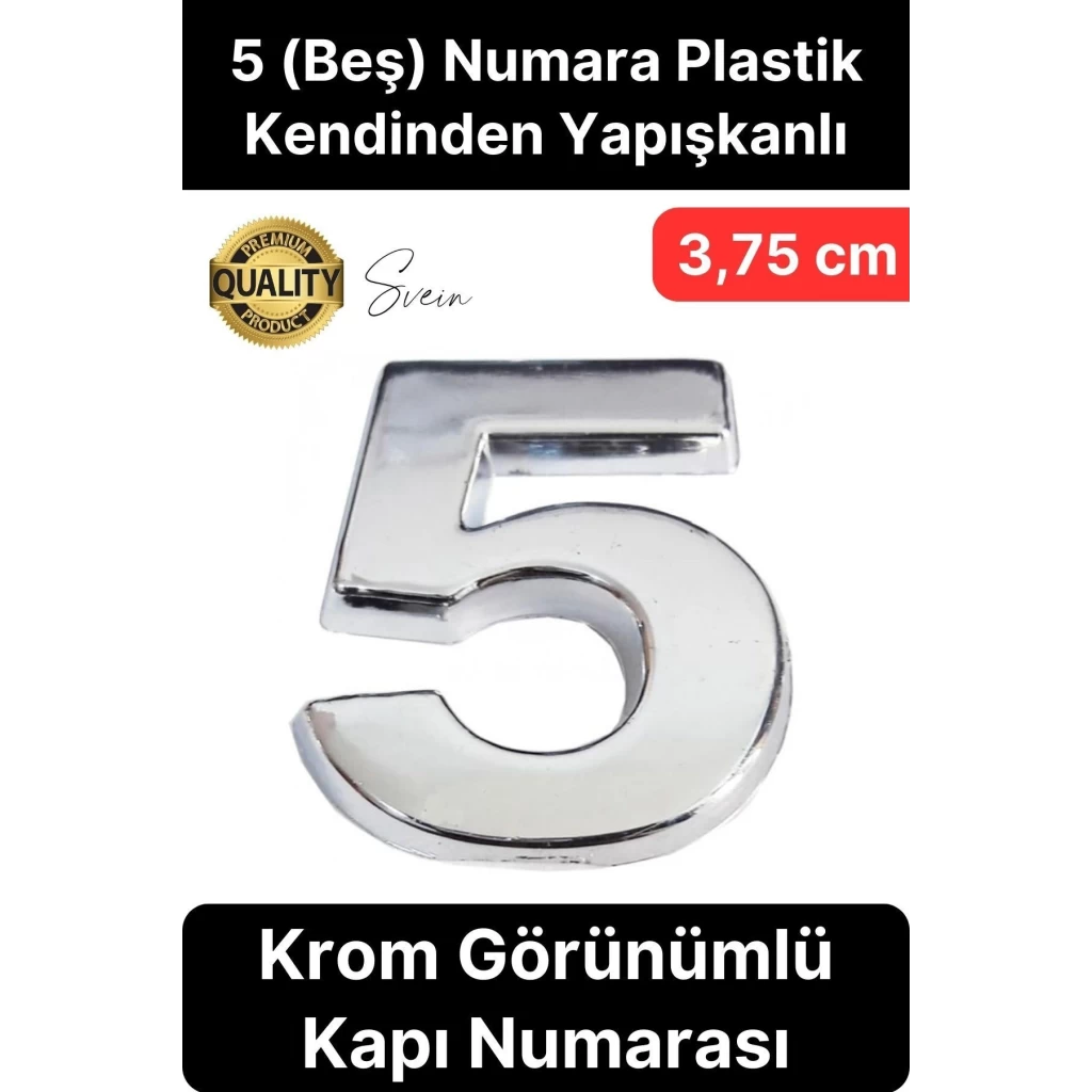 No 5 Kapı Numarası Kendinden Yapışkanlı Masa Dolap Plastik Ev Posta Kutusu Dış Mekan Daire 3,75 cm