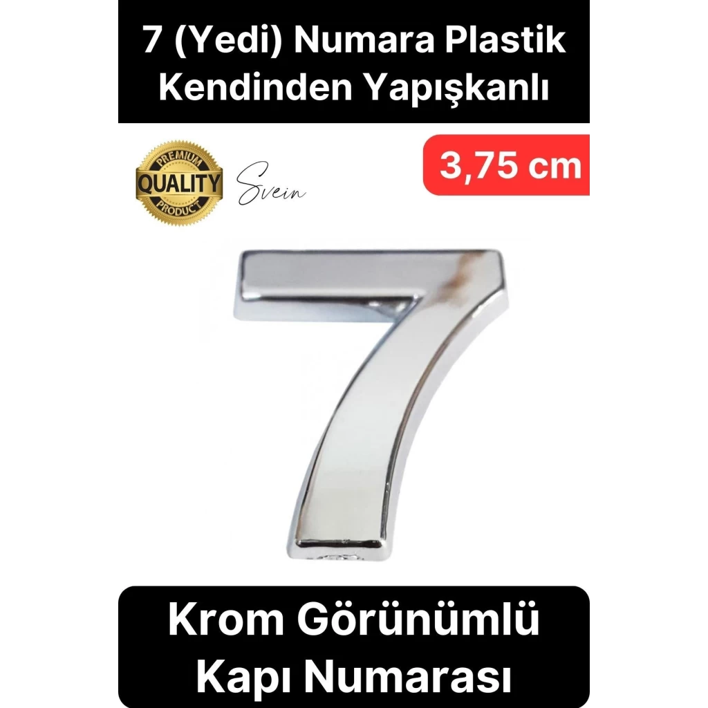 No 7 Kapı Numarası Kendinden Yapışkanlı Masa Dolap Plastik Ev Posta Kutusu Dış Mekan Daire 3,75 cm