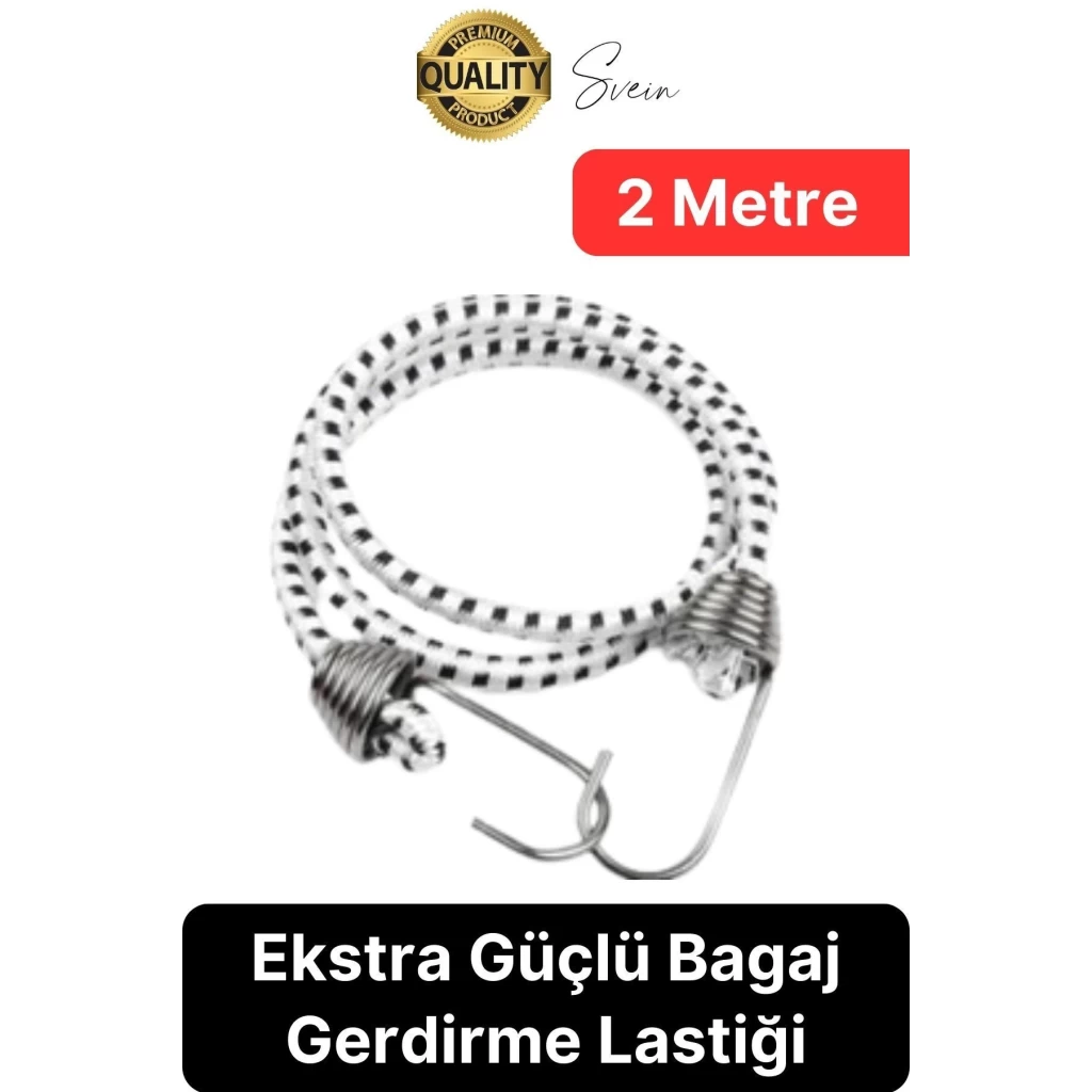 Geniş Uzun Bagaj Lastiği 2 mt Kancalı Gerdirme Bisiklet Sabitleme Bagaj Halatı Araba Karavan