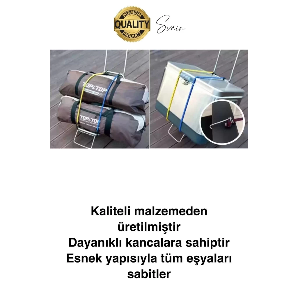 Geniş Uzun Bagaj Lastiği 2 mt Kancalı Gerdirme Bisiklet Sabitleme Bagaj Halatı Araba Karavan