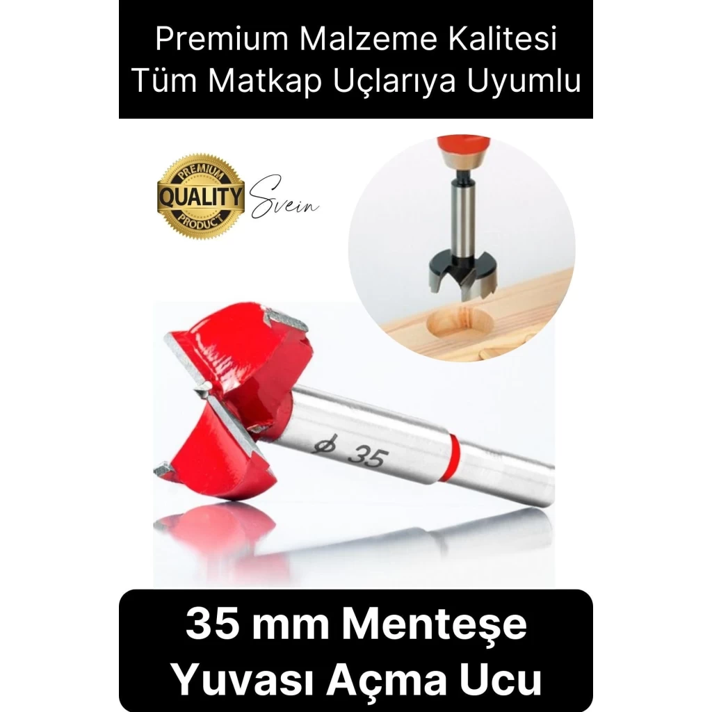 Premium 35 mm Menteşe Yeri Açma Delme Freze Bıçağı Ahşap Matkap Ucu Mutfak Dolabı Kapak Marangoz