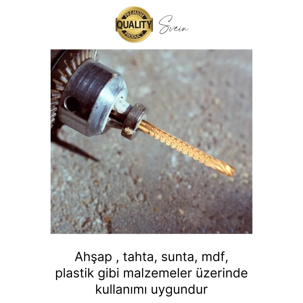 Premium Çok Amaçlı 3lü Freze Matkap Uç Seti Ahşap Tahta Delme Titanyum Kanal Açma Sunta Mdf Oyma
