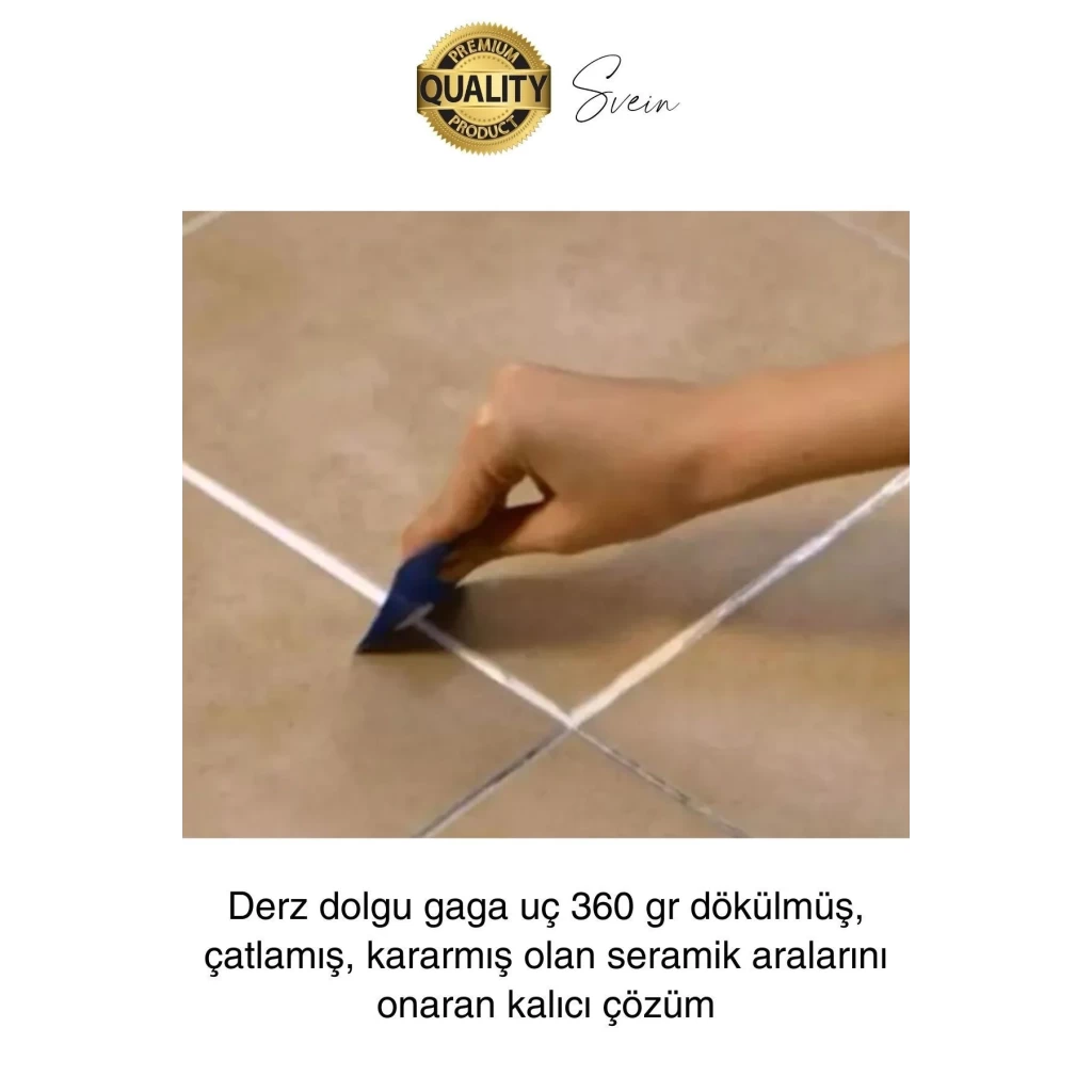 Premium Fayans Arası Krem Hazır Derz Dolgu Gaga Uç Tüp Mermer Mutfak Banyo Zemin Duvar Onarıcı