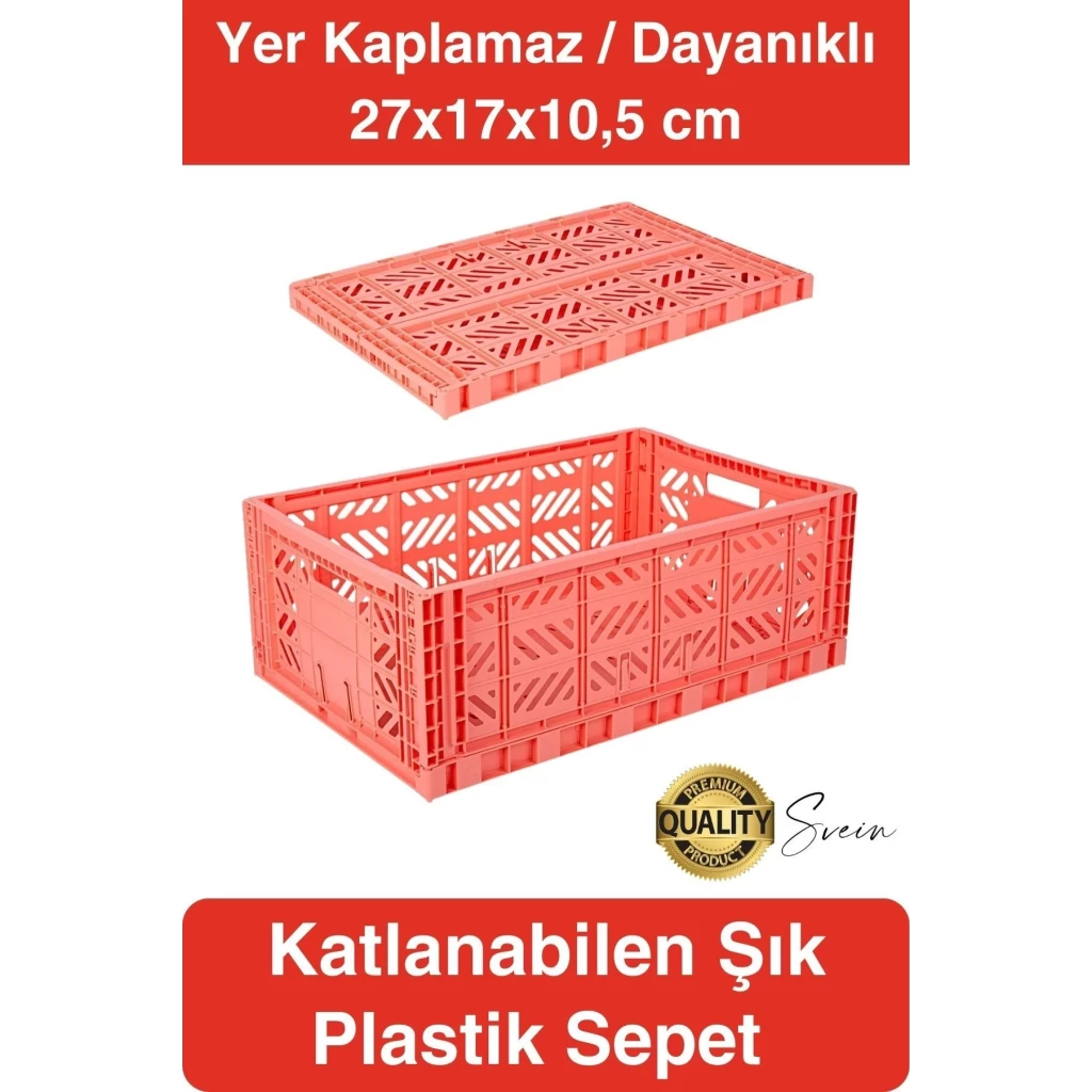 Çok Amaçlı Yer Kaplamayan Katlanabilir Renkli Kasa Sepet Sebze Meyve Eşya Saklama Organizer Kutu