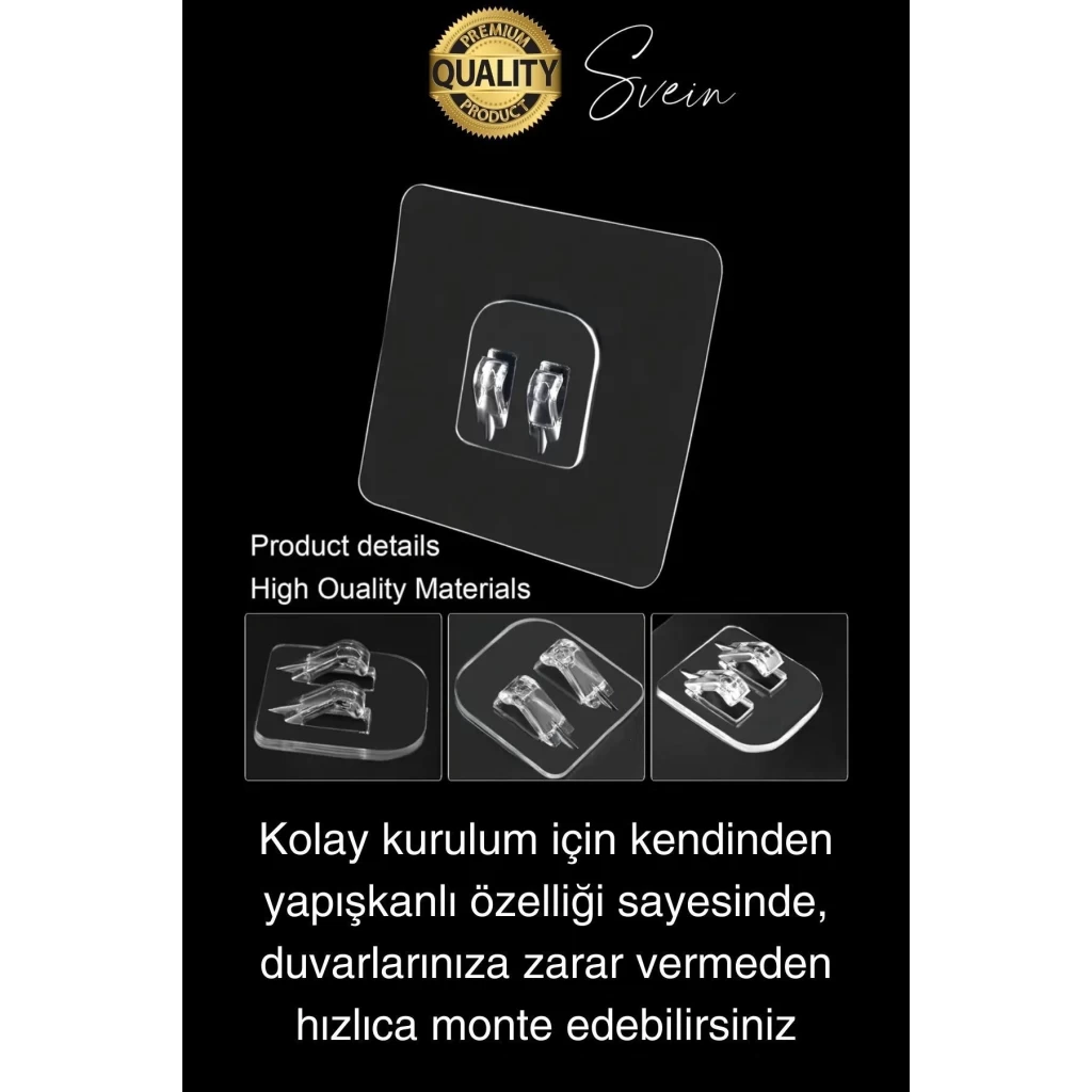 20 Ad. Ekstra Güçlü Kendinden Yapışkanlı İz Bırakmaz Suya Dayanıklı Banyo Rafı Tablo Ayna Askı Kanca