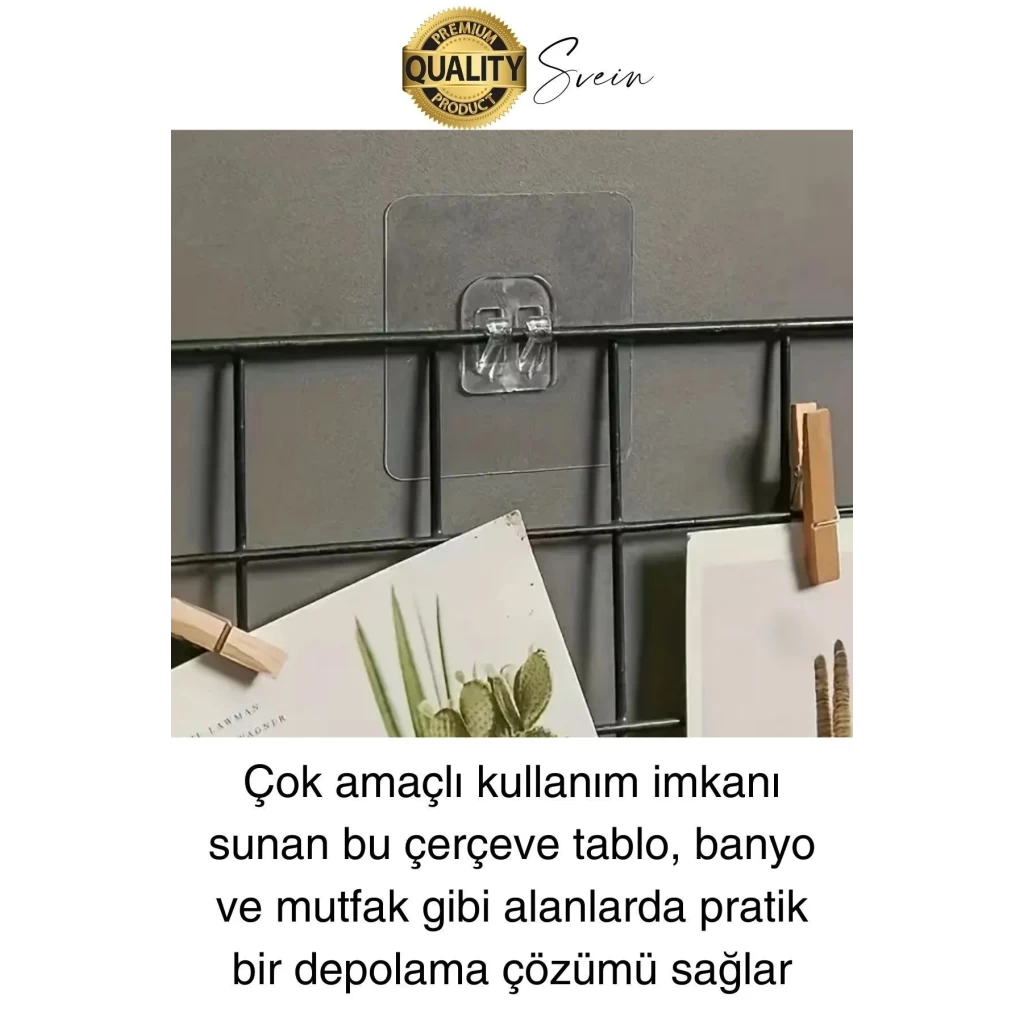 20 Ad. Ekstra Güçlü Kendinden Yapışkanlı İz Bırakmaz Suya Dayanıklı Banyo Rafı Tablo Ayna Askı Kanca