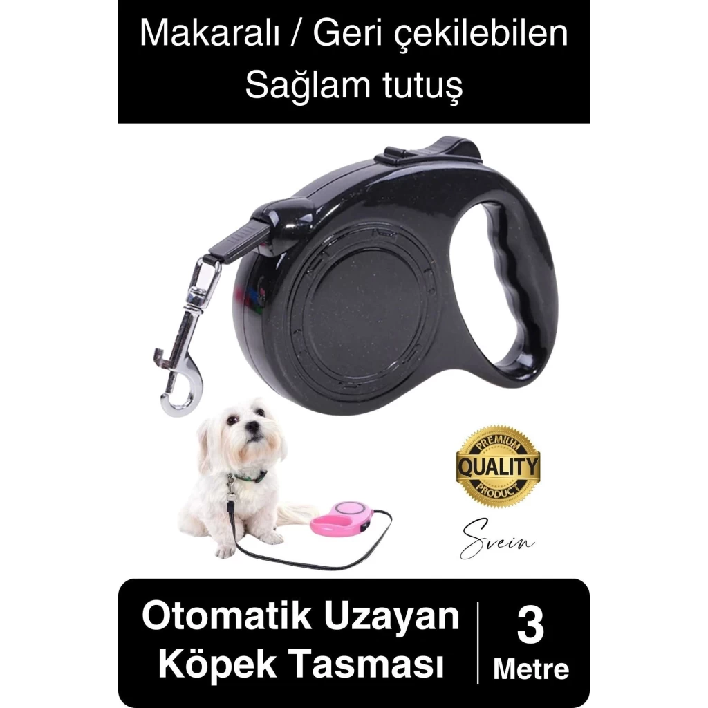 3 Metre Makaralı Otomatik Uzayabilen Geri Çekilebilen Köpek Tasması Boyun Gezdirme Kuvvetli Tutuş
