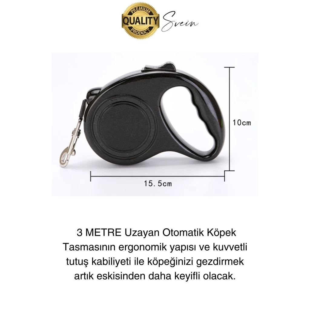 3 Metre Makaralı Otomatik Uzayabilen Geri Çekilebilen Köpek Tasması Boyun Gezdirme Kuvvetli Tutuş
