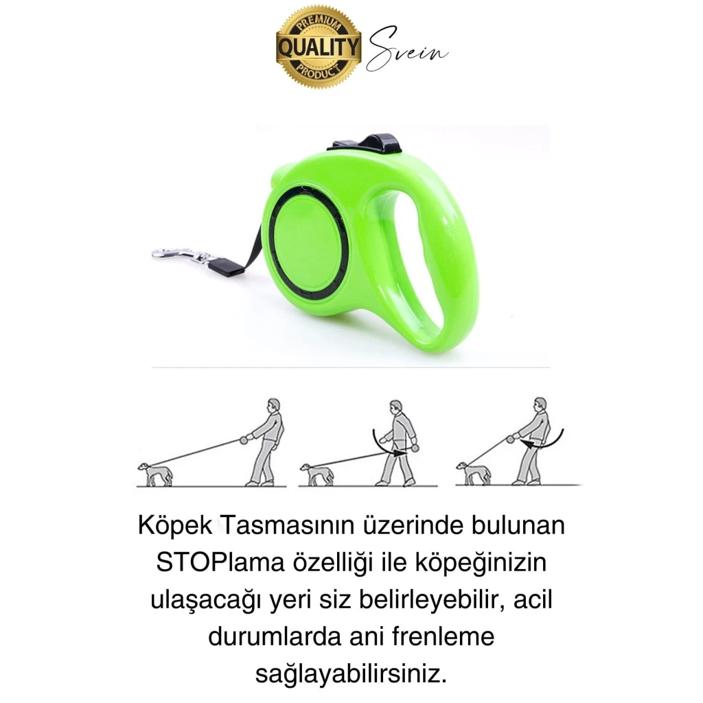 3 Metre Makaralı Otomatik Uzayabilen Geri Çekilebilen Köpek Tasması Boyun Gezdirme Kuvvetli Tutuş