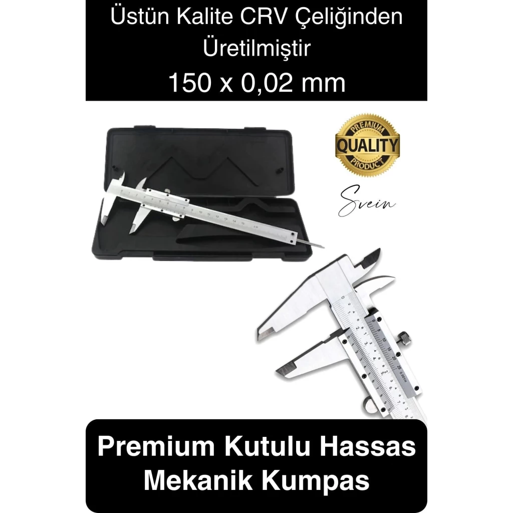 Premium Endüstriyel Hassas Ölçüm Mekanik Kumpas Analog Mikrometre Derinlik Genişlik 150 x 0.02 mm