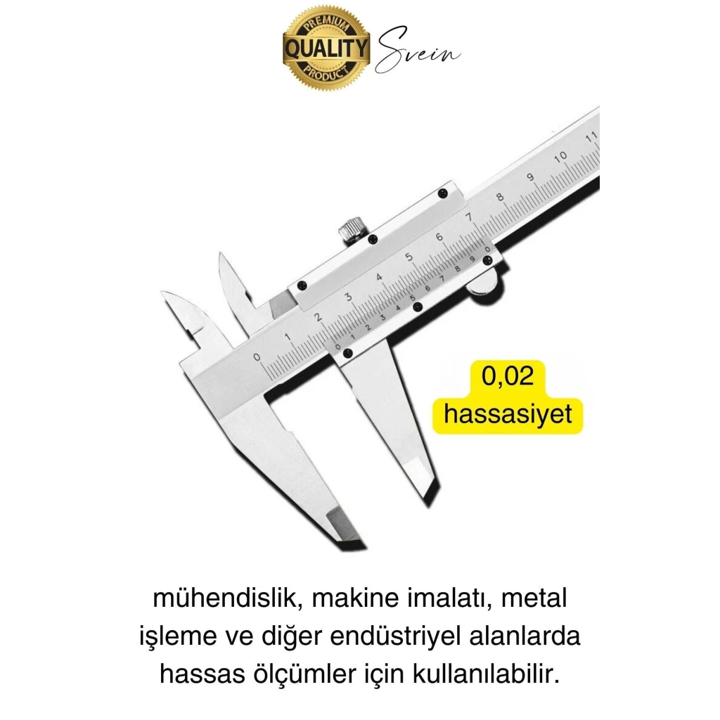 Premium Endüstriyel Hassas Ölçüm Mekanik Kumpas Analog Mikrometre Derinlik Genişlik 150 x 0.02 mm