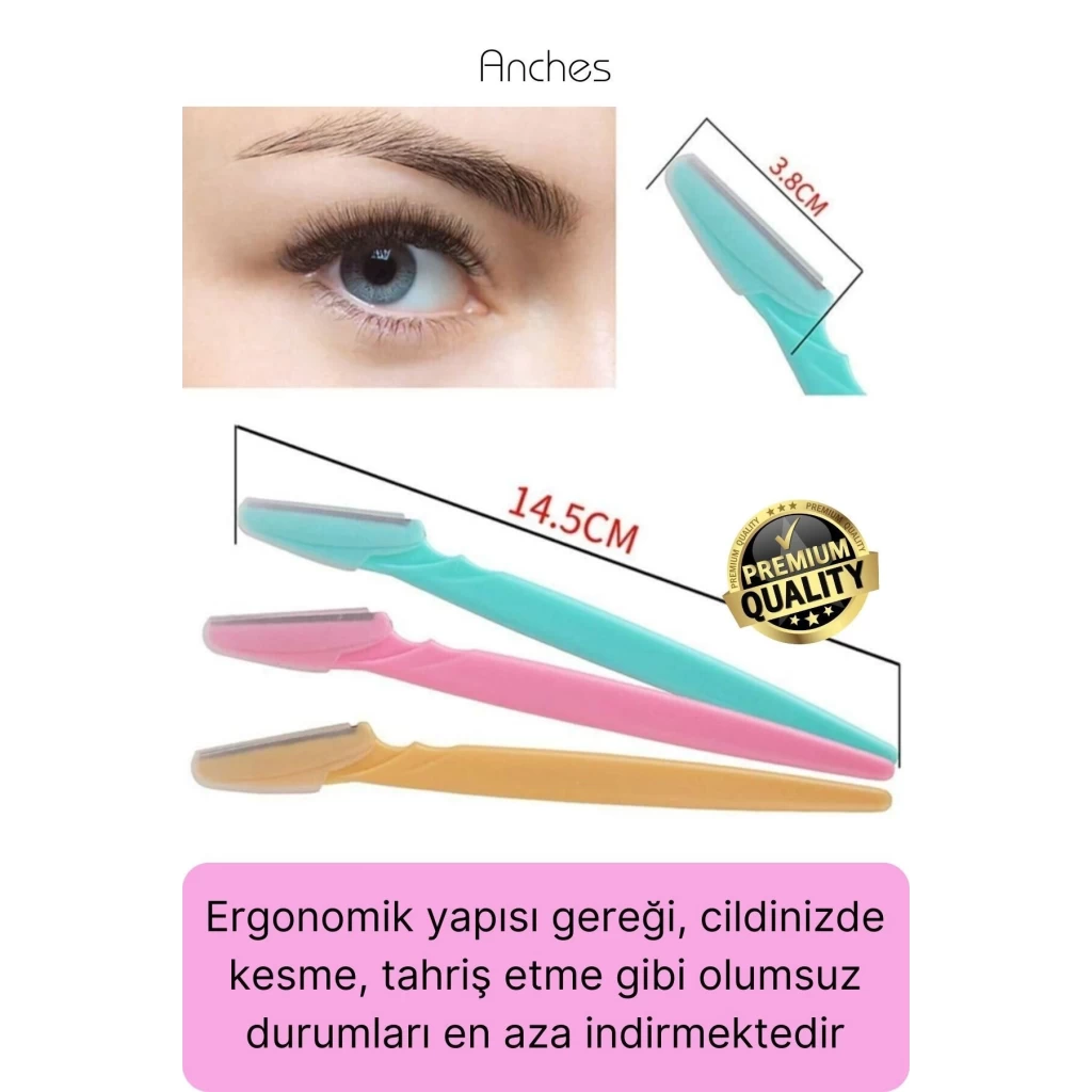 3lü Yüz Jileti Kaş Usturası Kadın Epilasyon Aleti Bakım Aparatı Epilatör Kaliteli Şekillendirme