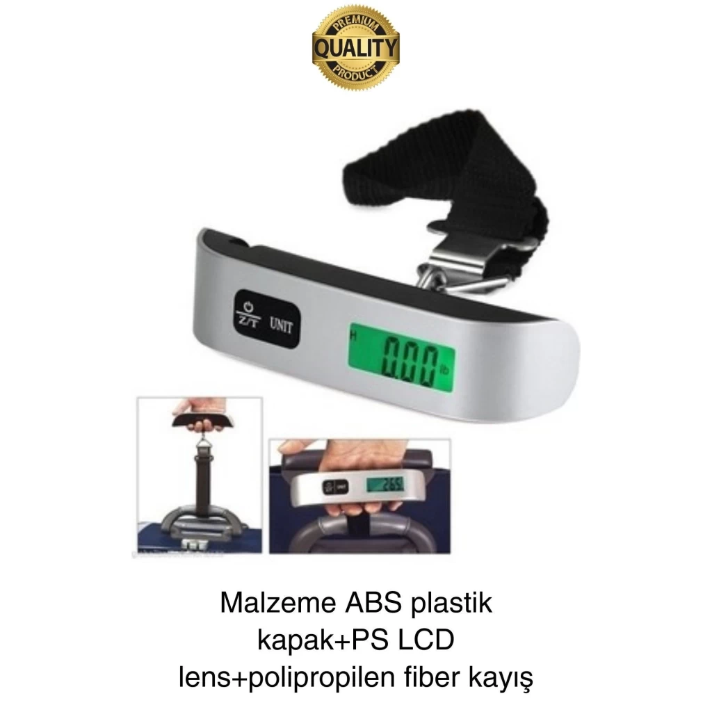 Taşınabilir Dijital Ekranlı Pilli El Kantarı Hassas Terazi Seyahat Yolculuk Bavul Çanta Tartı 50 Kg