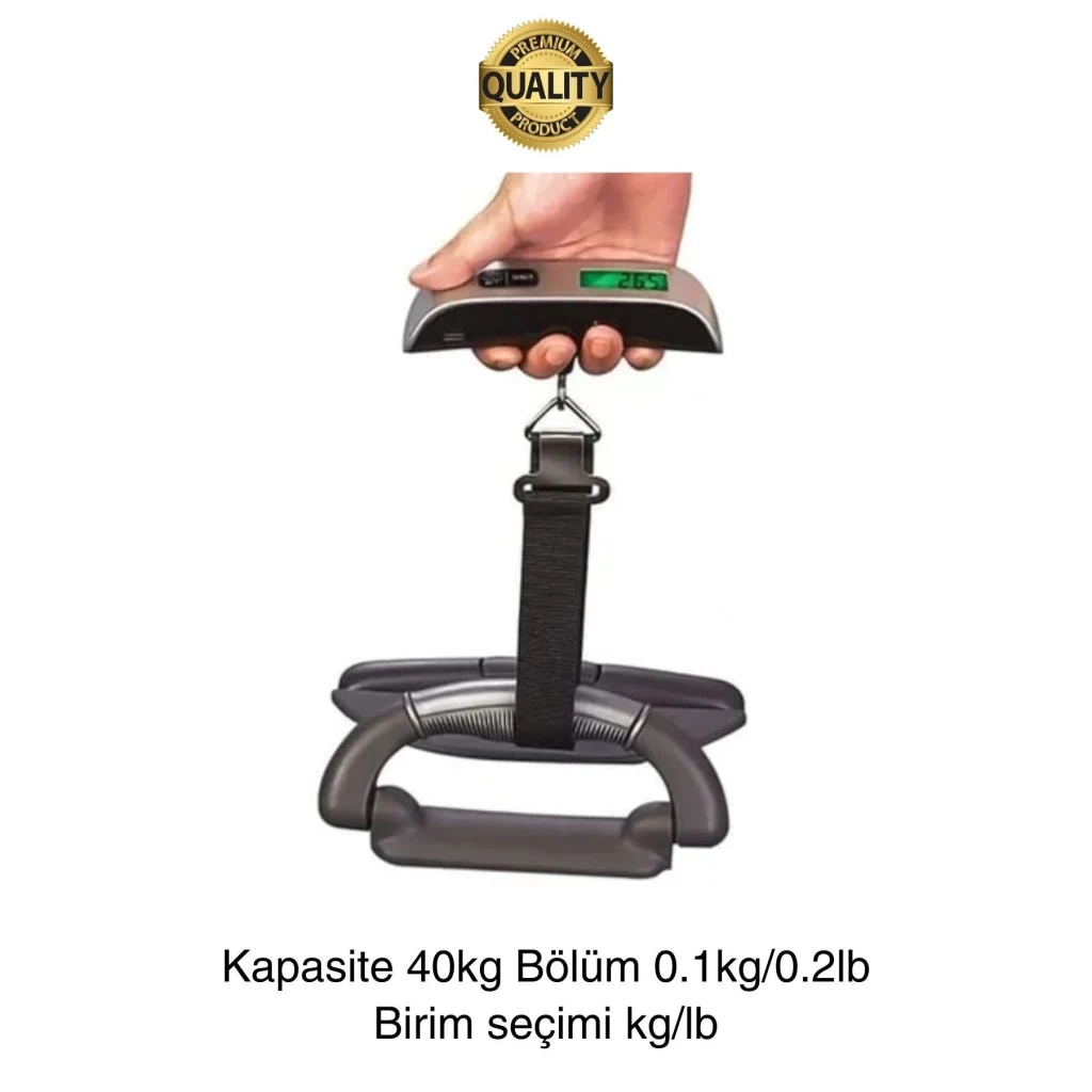 Taşınabilir Dijital Ekranlı Pilli El Kantarı Hassas Terazi Seyahat Yolculuk Bavul Çanta Tartı 50 Kg