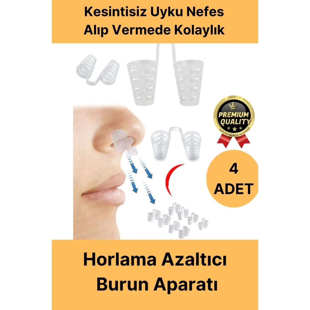 Premium Kesintisiz Uyku Nefes Alıp Vermede Kolaylık Horlama Azaltıcı Burun Delik Aparatı 4 Adet