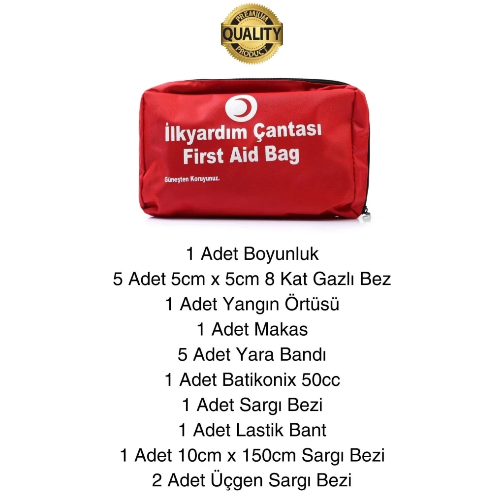 İş Yeri Okul Ev Araç Motosiklet İlk Yardım Seti Çantalı Acil Müdahale Kiti Ecza Dolabı Medikal